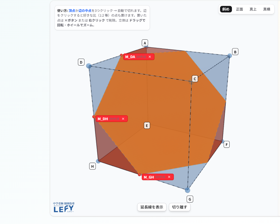 六角形の切断面図
